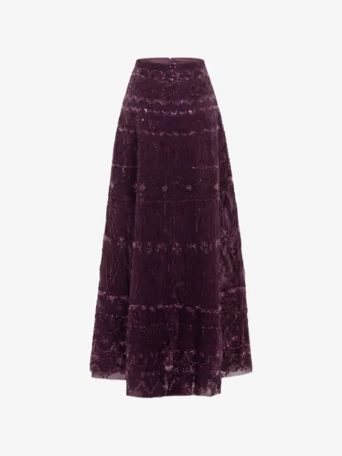 Saiid Kobeisy beaded A-line maxi skirt