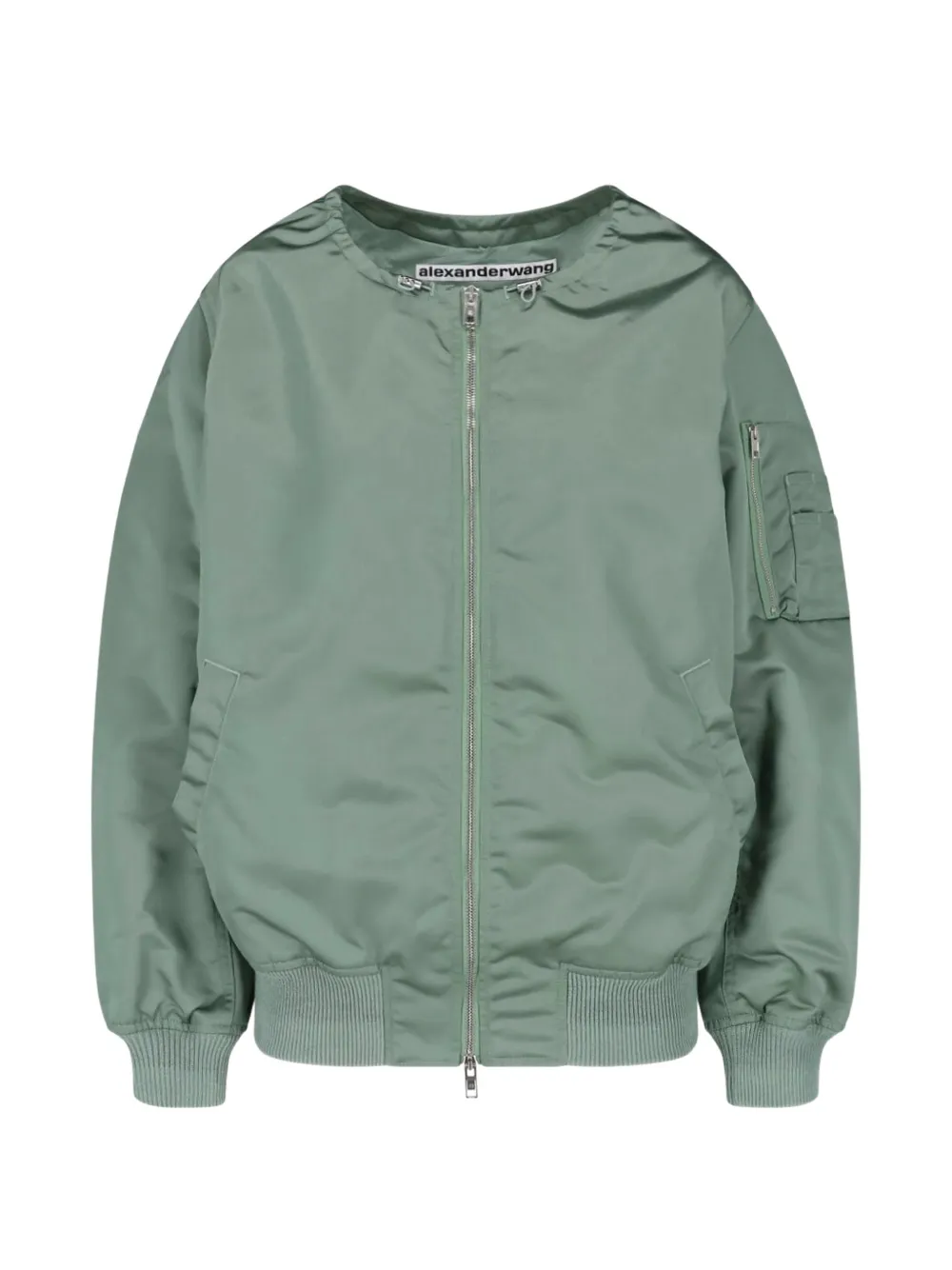 Alexander Wang drawstring-neck utility-pocket bomber jacket - Verde