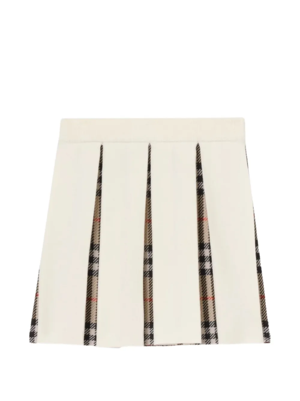 Burberry Kids Gonna plissettata a quadri - Bianco