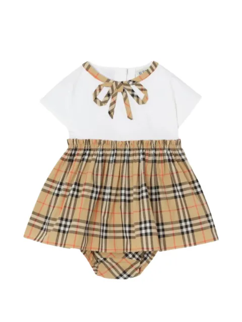 Burberry Kids Check-print bow-detail dress set (set of two)