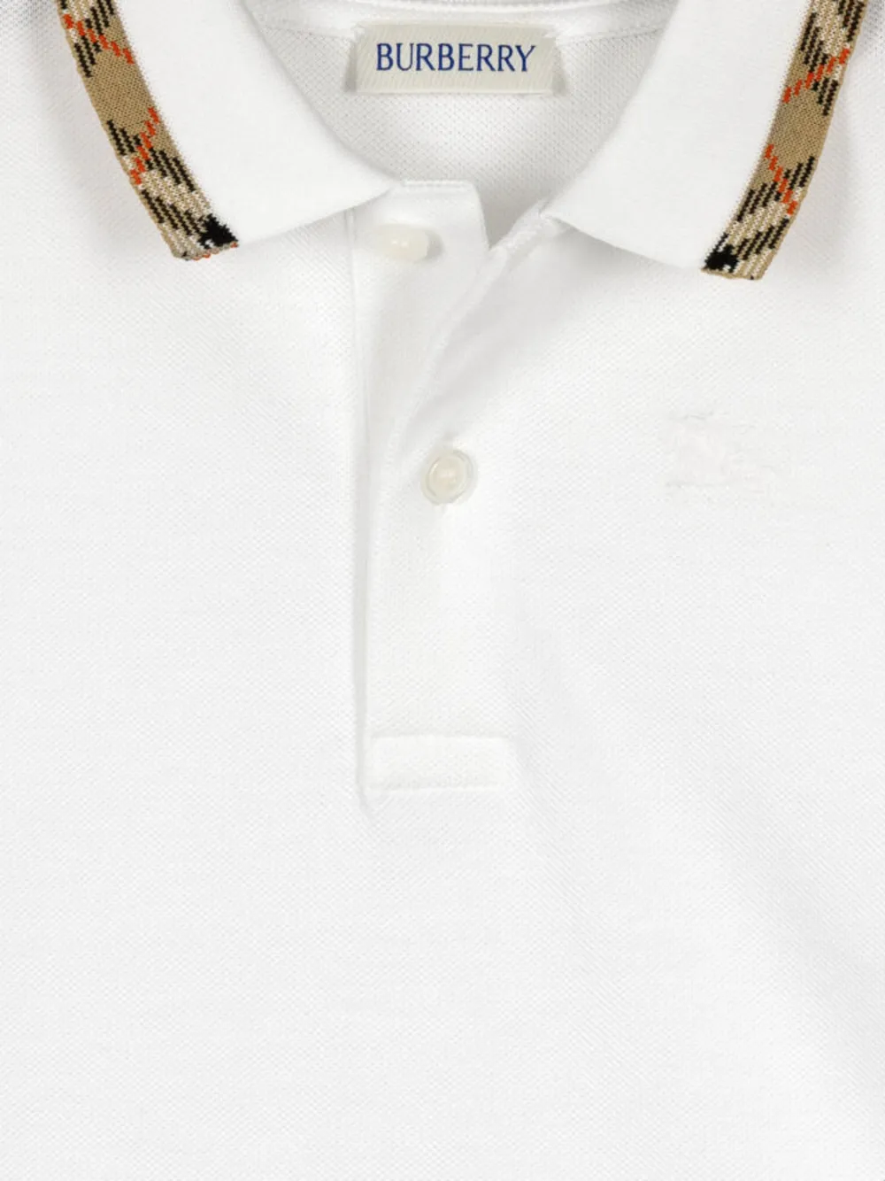 Burberry Kids Poloshirt met Vintage Check-afwerking Wit