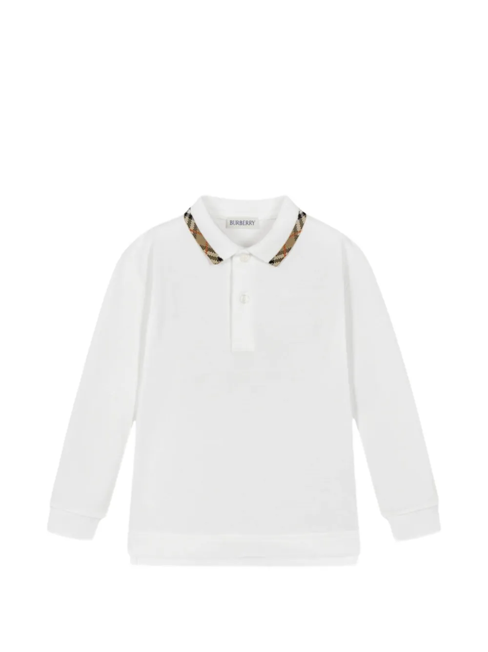 Burberry Kids Vintage Check-trim polo shirt - White