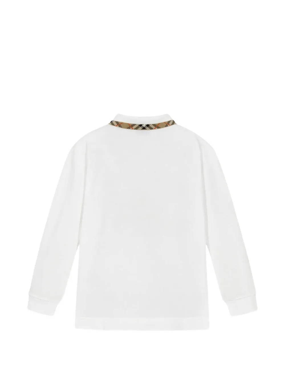 Burberry Kids Poloshirt met Vintage Check-afwerking Wit
