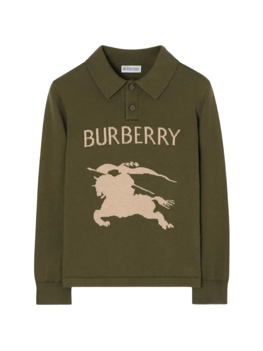 Burberry Kids Equestrian Knight polo shirt - Verde