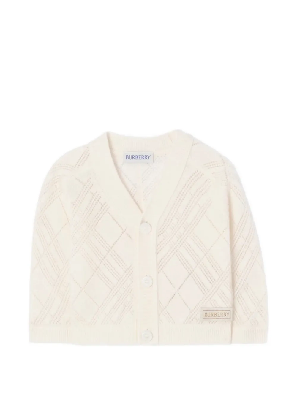 Burberry Kids Gebreide kasjmier broekenset Beige