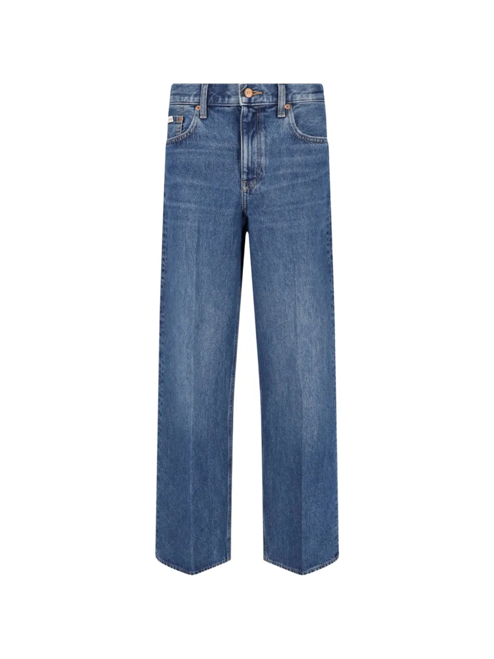 Calvin Klein Jeans dritti con applicazione logo - Blu
