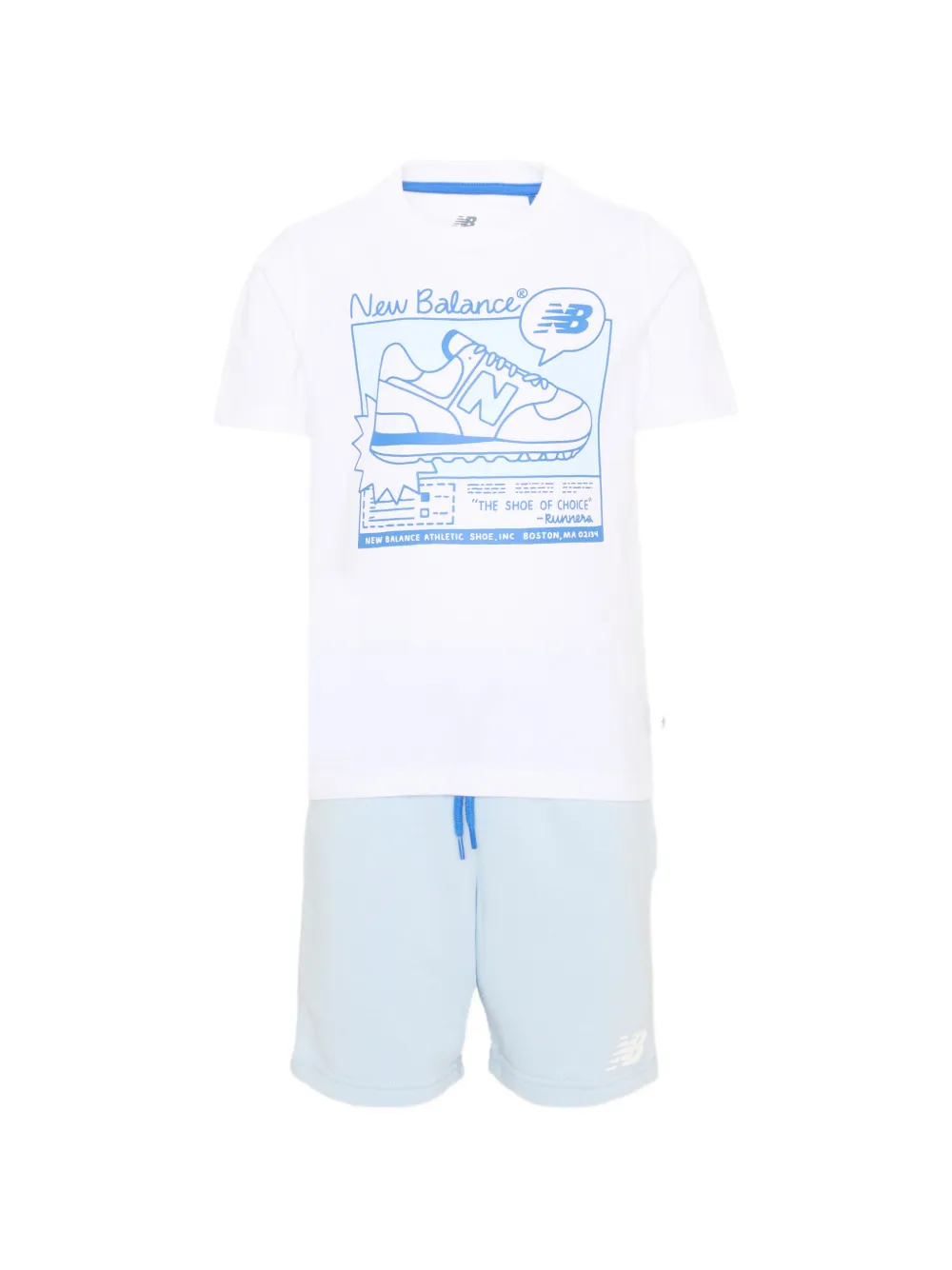 New Balance Kids graphic-print tracksuit set - Bianco