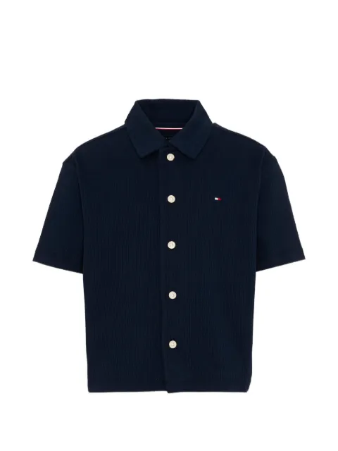 Tommy Hilfiger Junior Seersucker-Hemd mit Logo-Stickerei