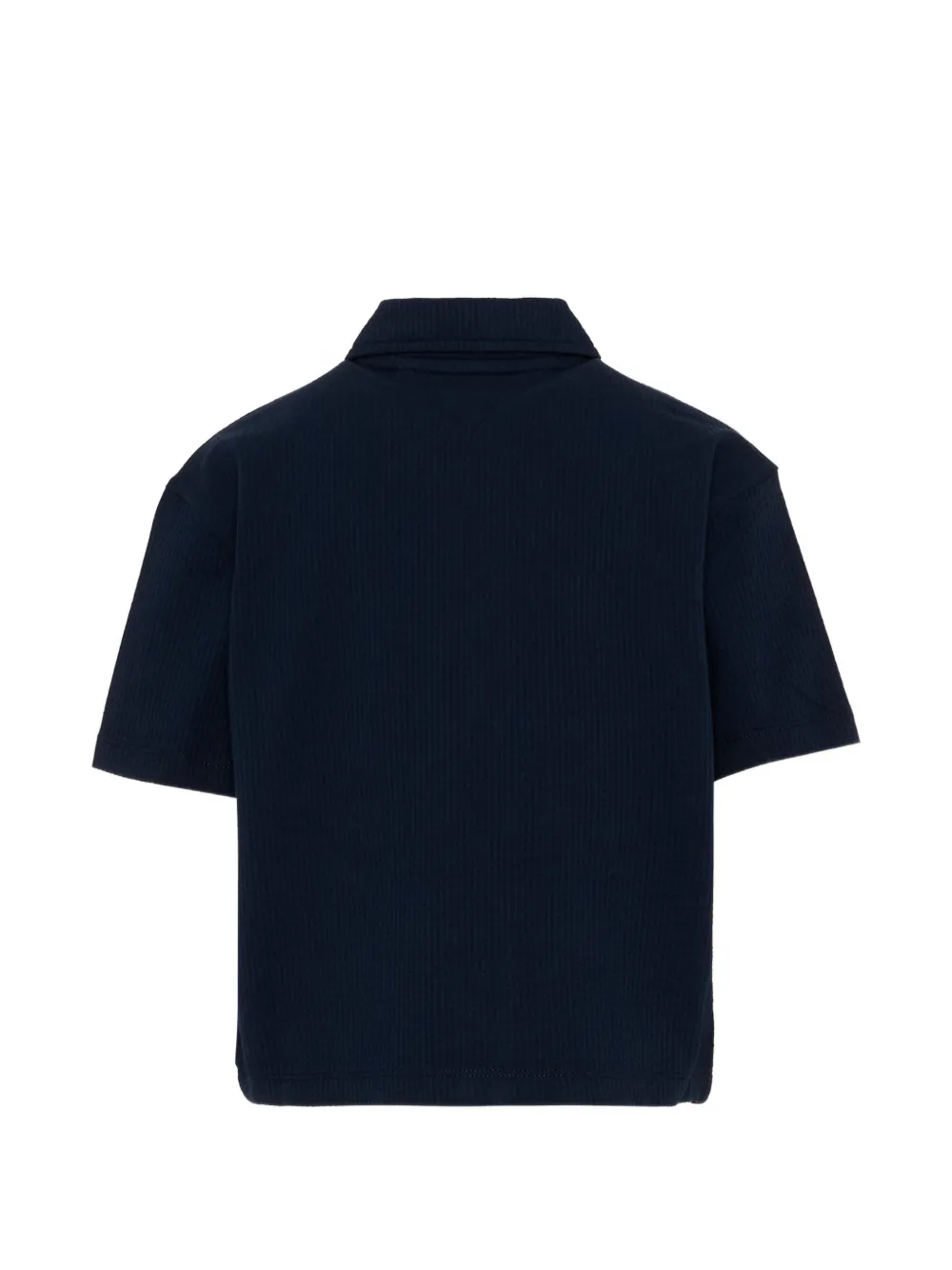 Tommy Hilfiger Junior Seersucker shirt met geborduurd logo Blauw