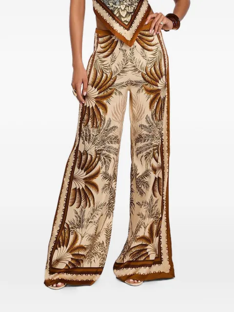 Retrofete Sunny palm-print palazzo pants