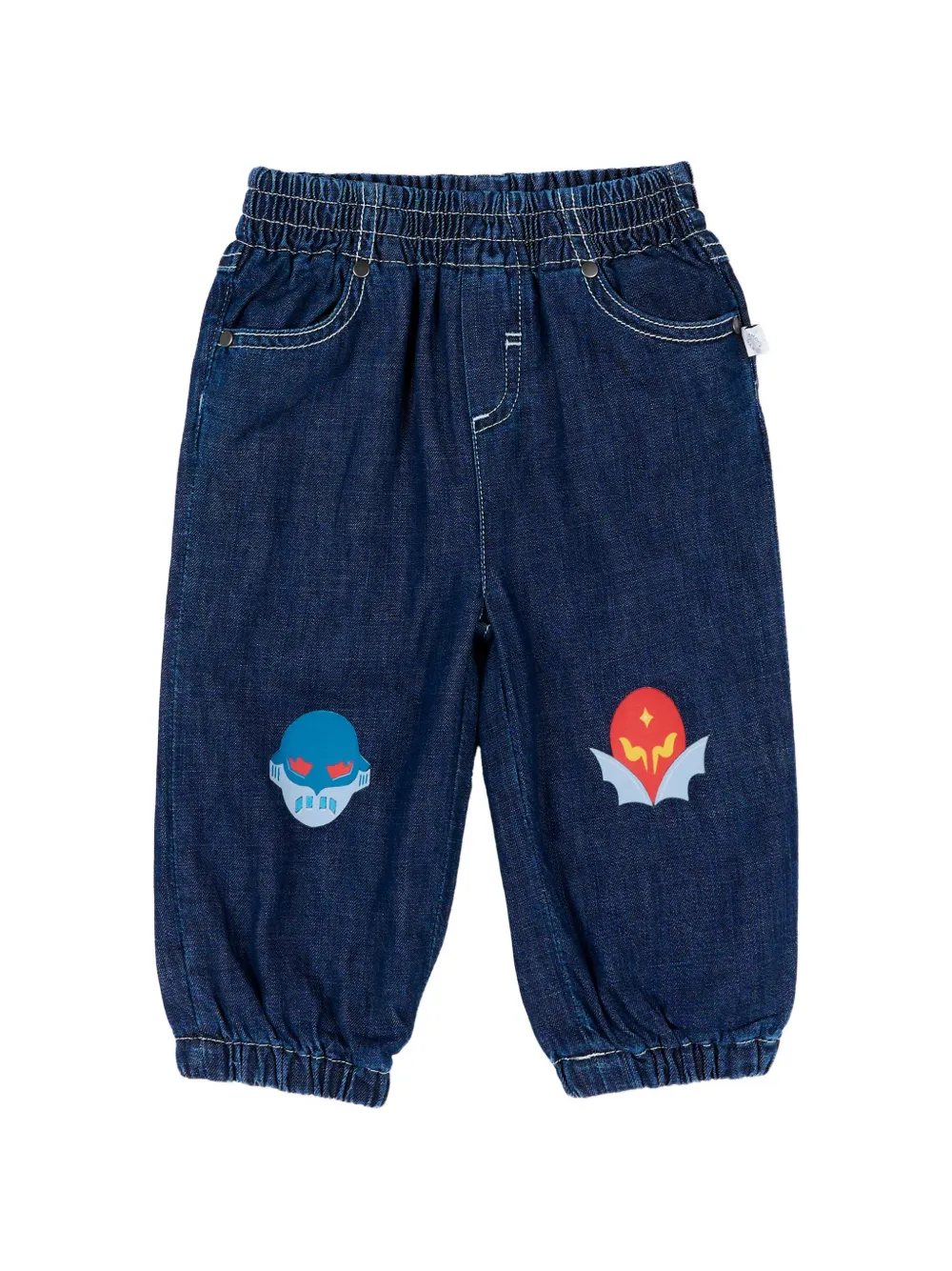 Stella McCartney Kids graphic-print elasticated-waist jeans - Blu