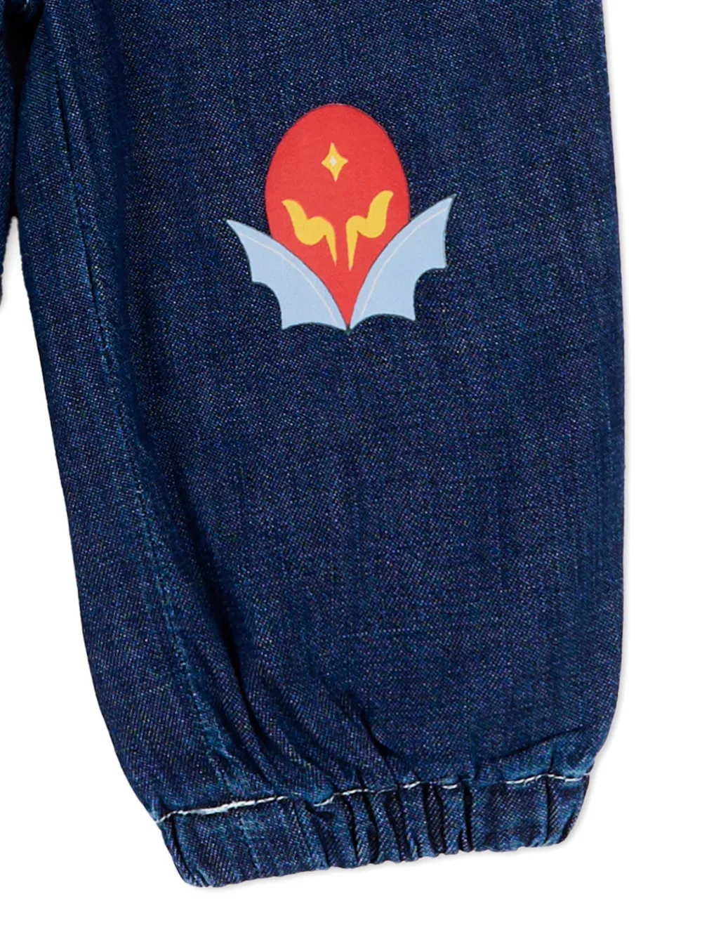 Stella McCartney Kids Jeans met elastische taille en print Blauw