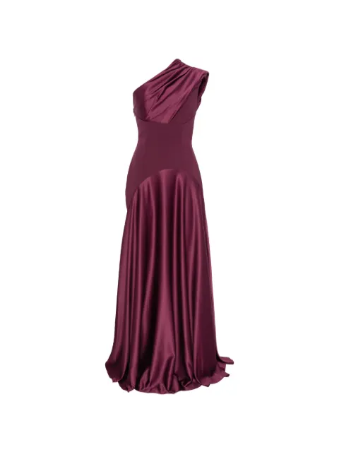 Solace London one-shoulder draped maxi dress