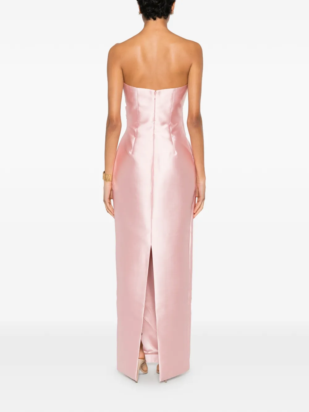 Solace London Strapless jurk met geplooide taille Roze