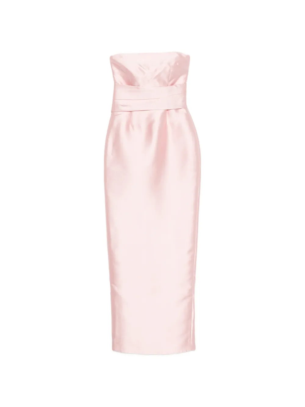 Solace London strapless pleated-waist maxi dress - Rosa