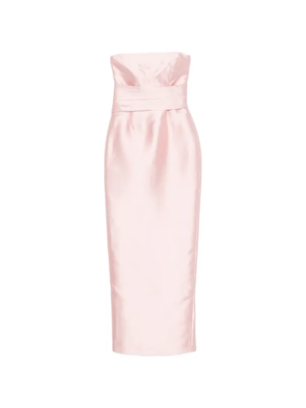 red and pink shirt dress SOLACE London Kinsley Maxi Dress in Rose Pink