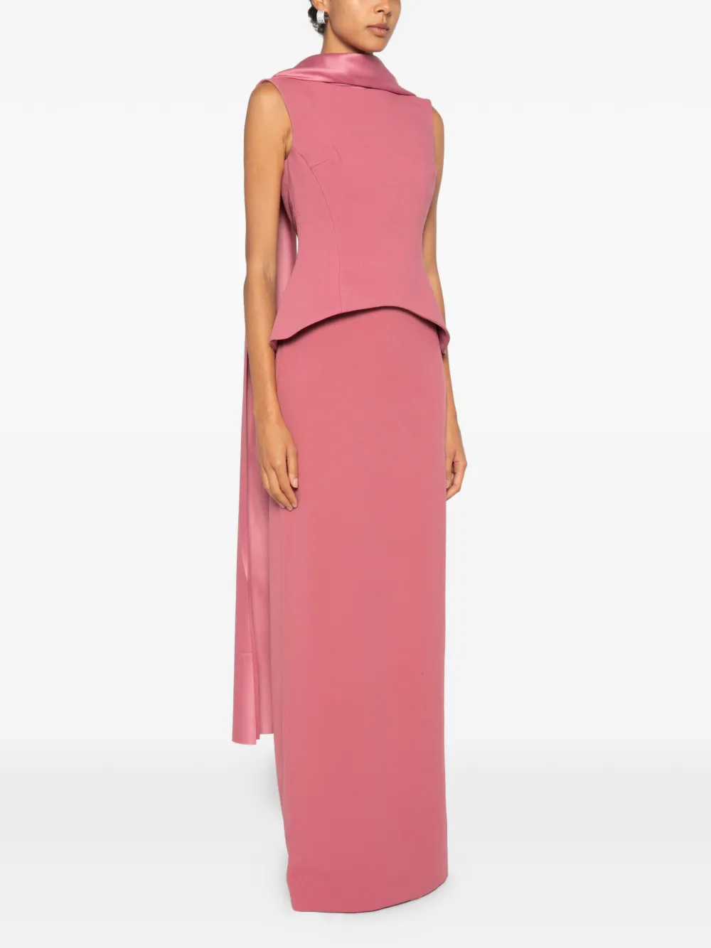 Solace London Annie maxi-jurk met gedrapeerd detail en peplum taille Roze