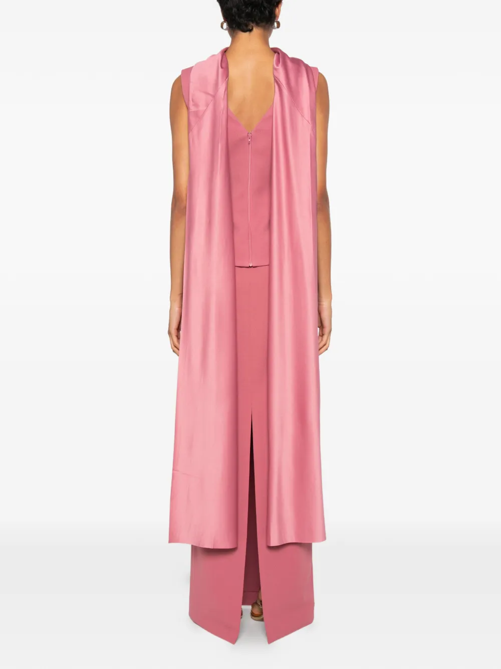 Solace London Annie maxi-jurk met gedrapeerd detail en peplum taille Roze