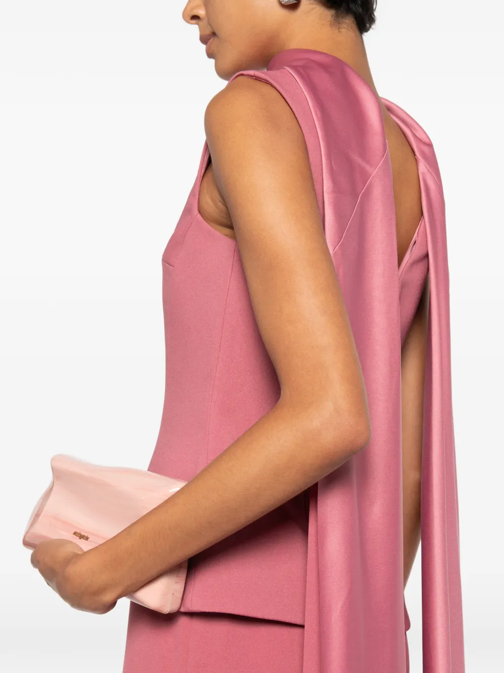 Solace London Annie maxi-jurk met gedrapeerd detail en peplum taille Roze