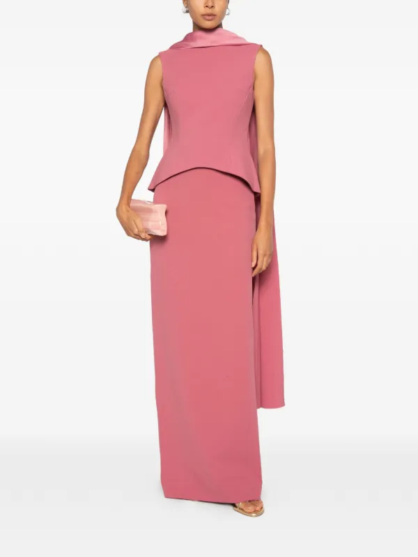 pink tulle dress for women Misty Rose Maxi with a Corset Bustier XL / 10 / Misty Rose Fabric:CHIFFON 28 Misty Rose Style-Color-Dim:AP1D105809_AV100_M Jumper Dress Women, Autumn