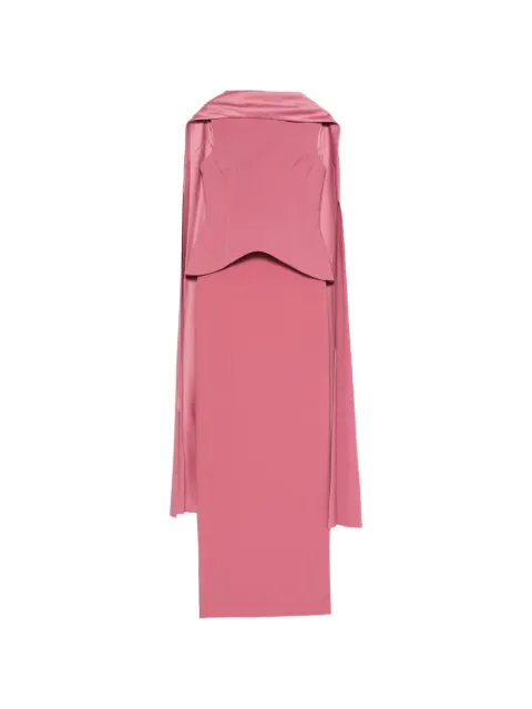 Solace London Annie peplum-waist draped-detail maxi dress