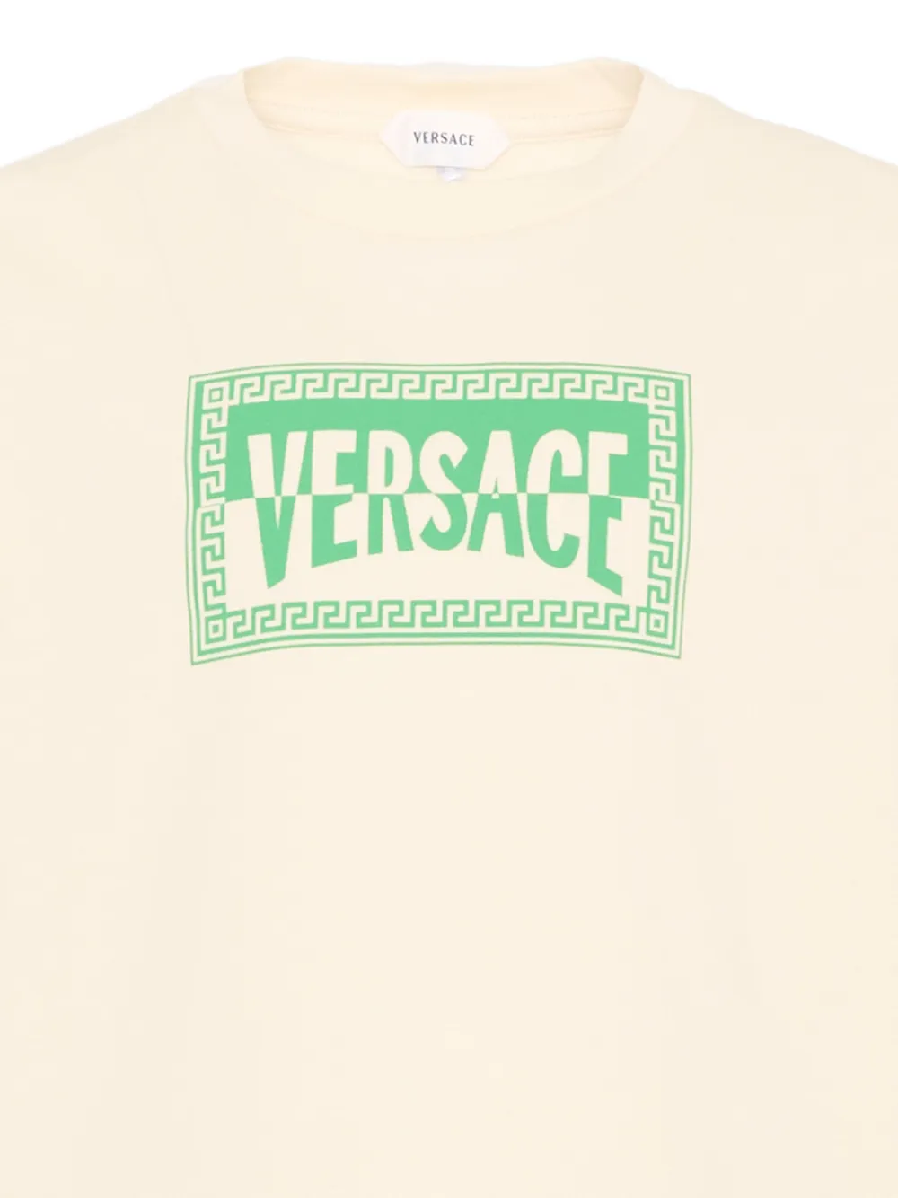 Versace Kids T-shirt met Greca print Beige