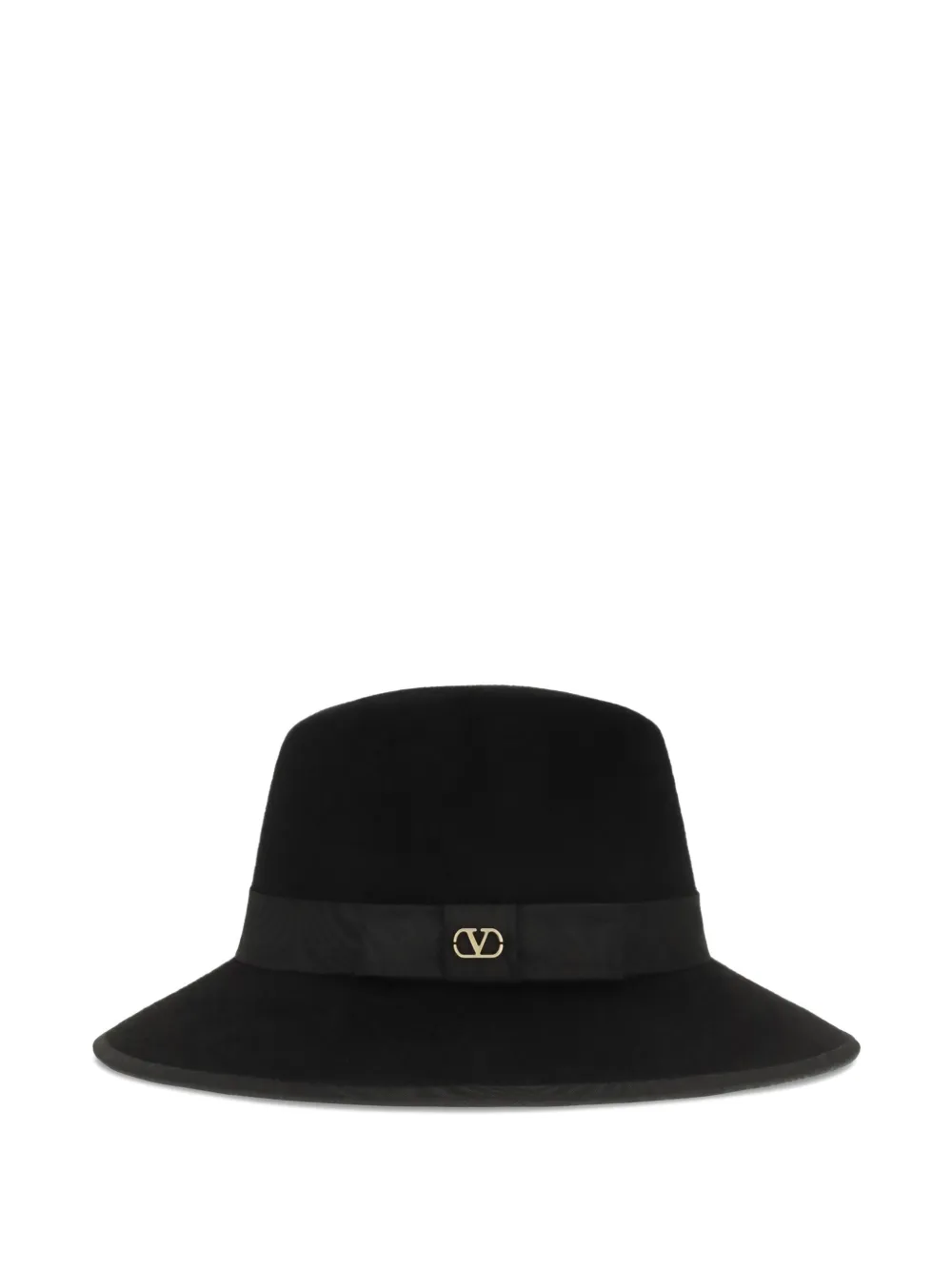 Valentino Garavani VLogo Fedora velvet-effect hat - Nero