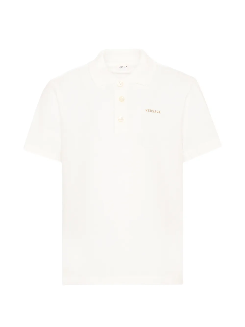 Versace Kids logo-embroidered polo shirt - Toni neutri