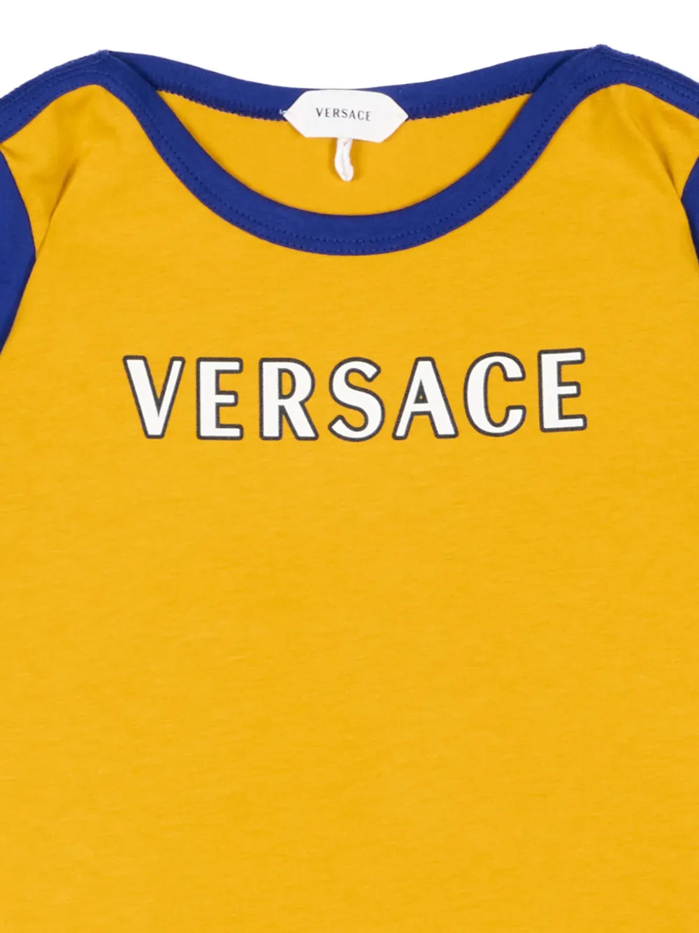 Versace Kids T-shirt met colourblocking Geel