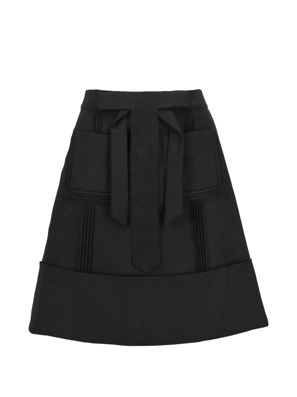 Chloé Pre-Owned bow-detail pleated mini skirt - Nero