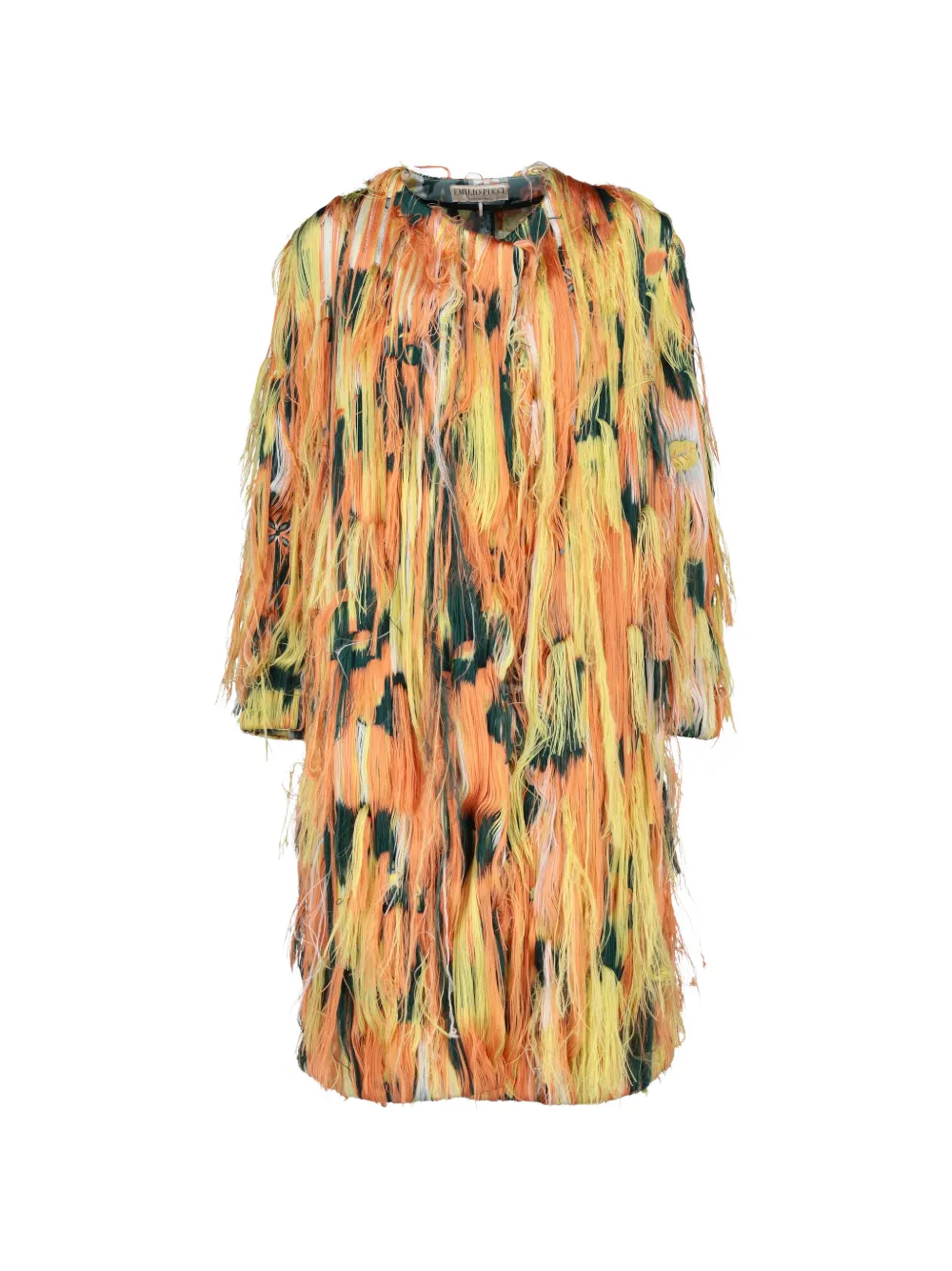 PUCCI Pre-Owned fringe-detail coat - Arancione