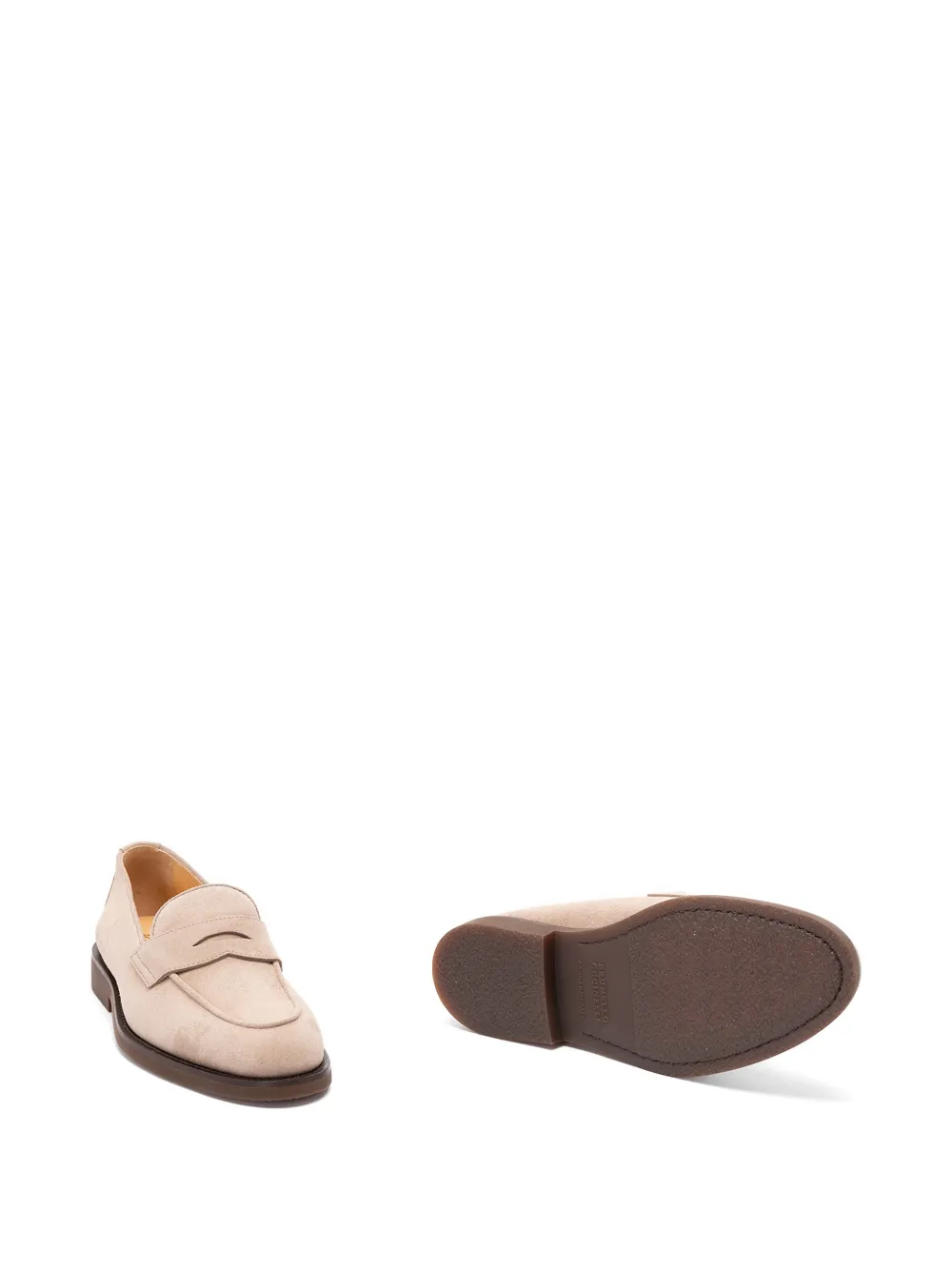 Brunello Cucinelli penny-slot suede loafers Beige