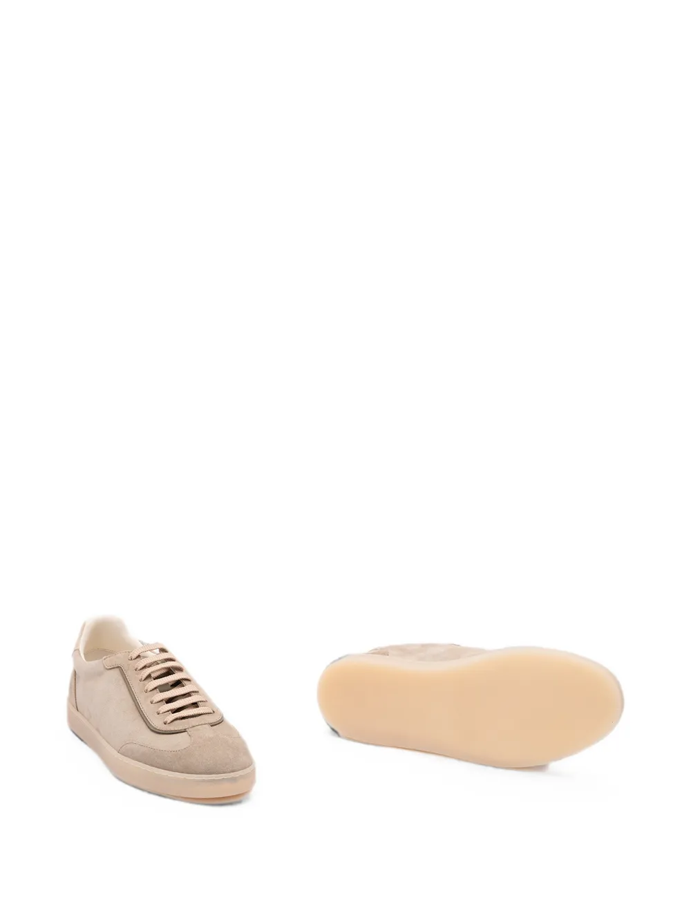 Brunello Cucinelli suede panelled sneakers Beige