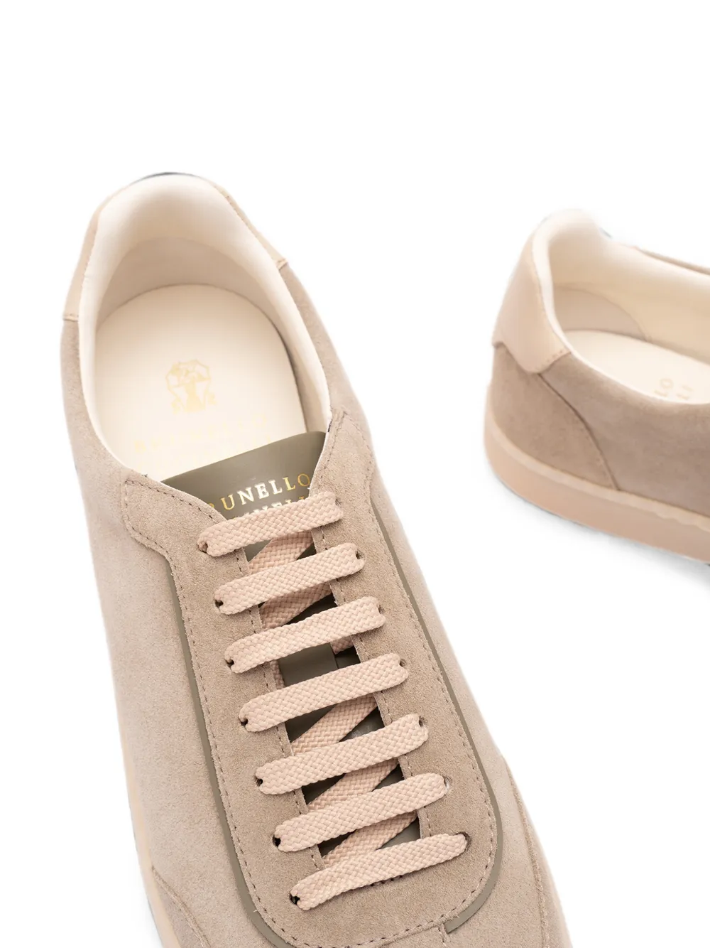 Brunello Cucinelli suede panelled sneakers Beige