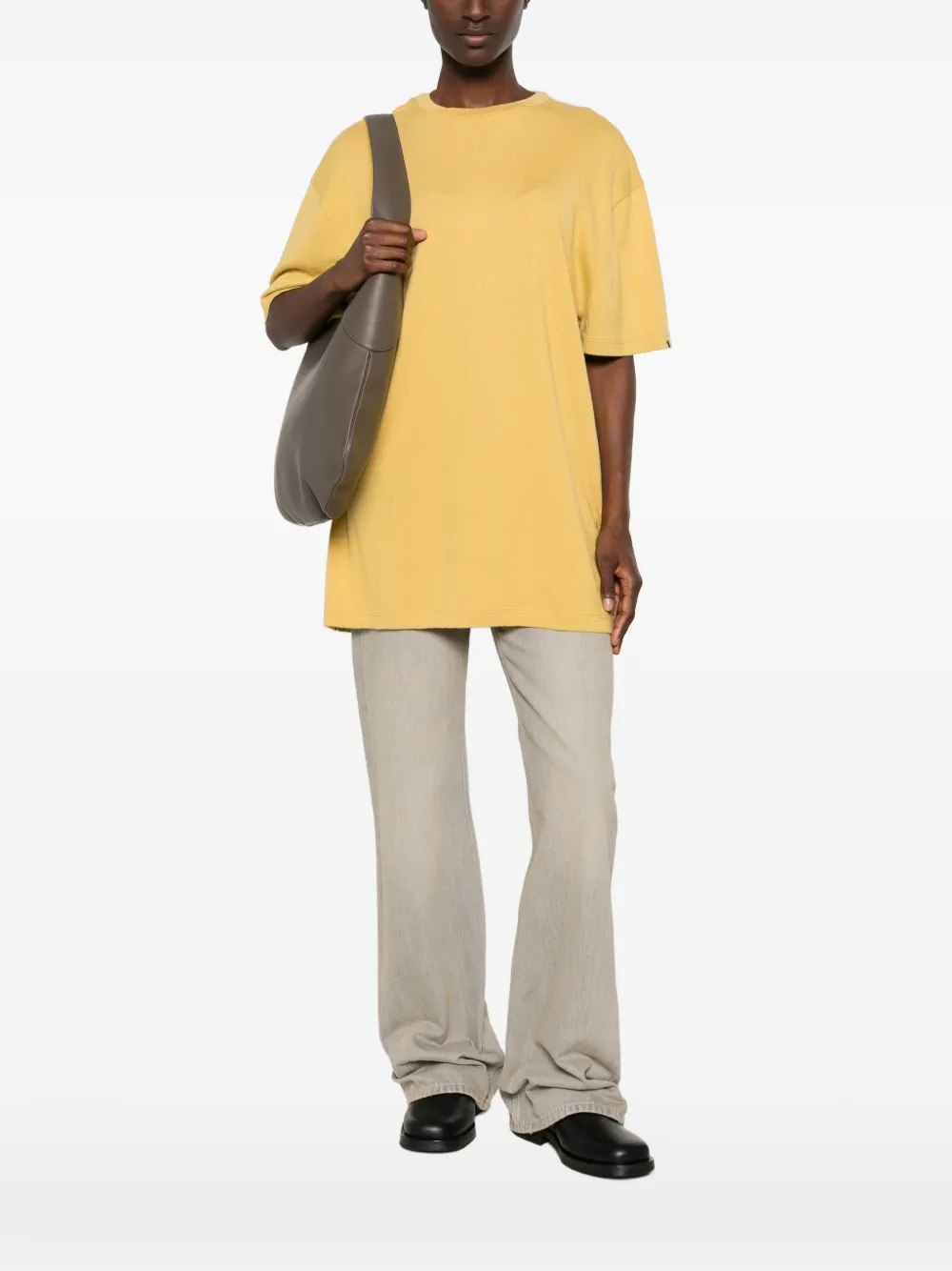 extreme cashmere Rik T-shirt met ronde hals Geel