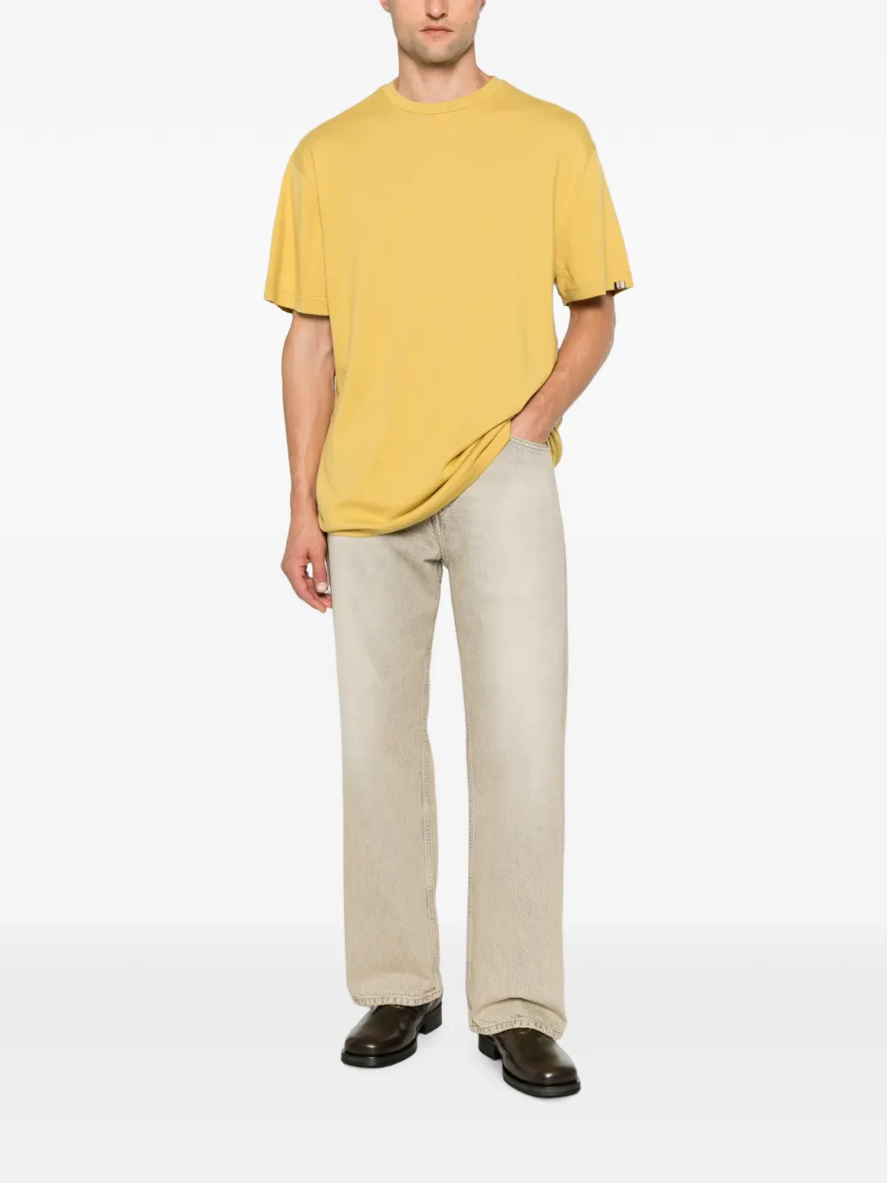 extreme cashmere Rik T-shirt met ronde hals Geel