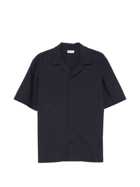 Sunspel textured-stripe camp-collar shirt