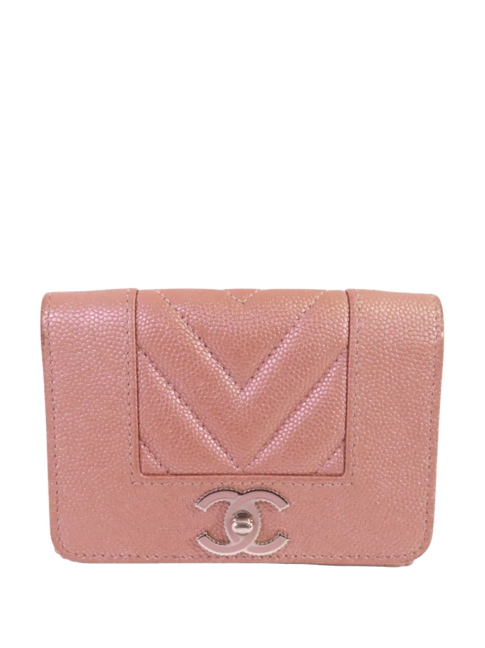 CHANEL Pre-Owned CC chevron-quilted wallet - Rosa