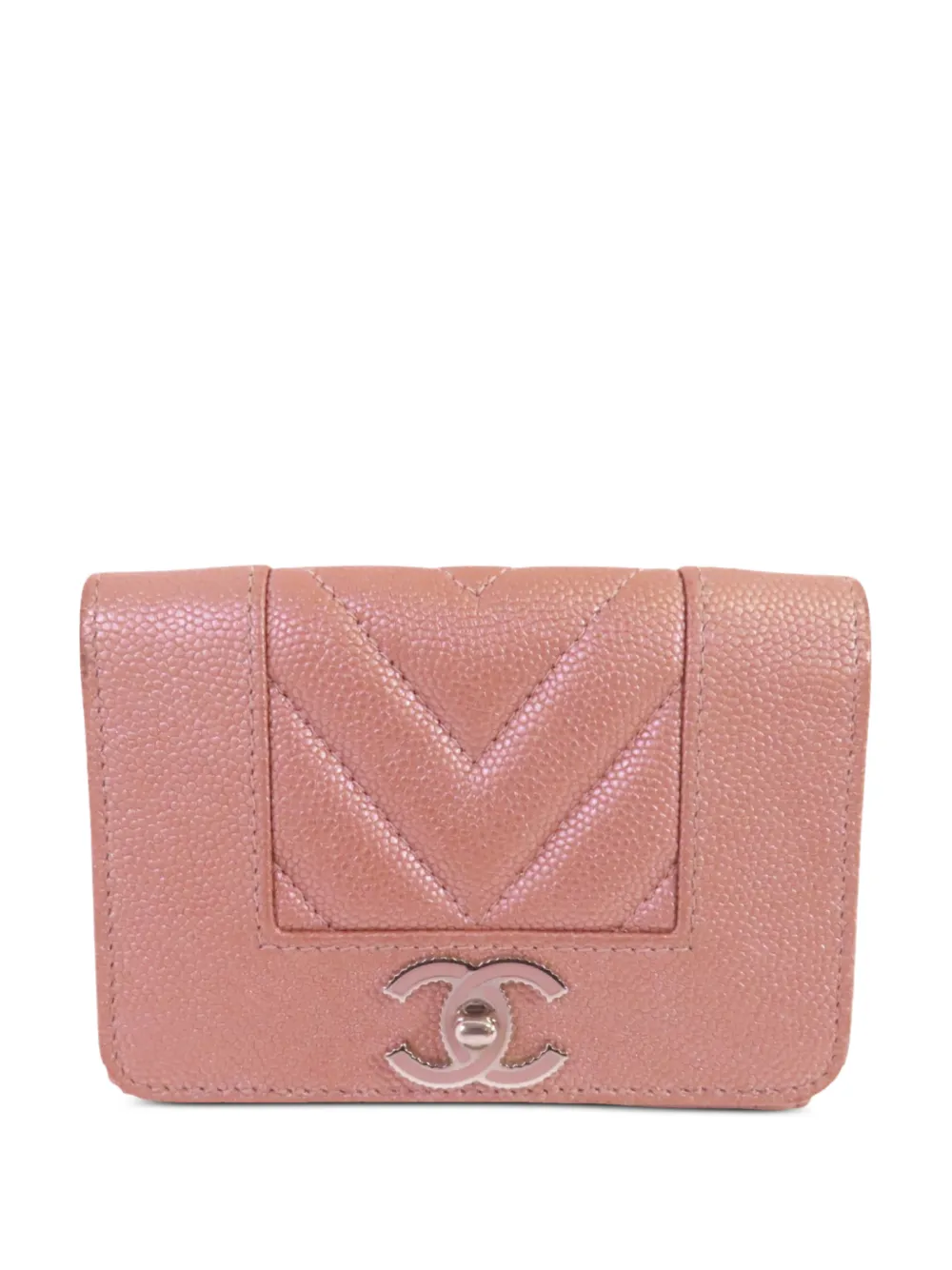 CHANEL Pre-Owned CC chevron-quilted wallet - Rosa