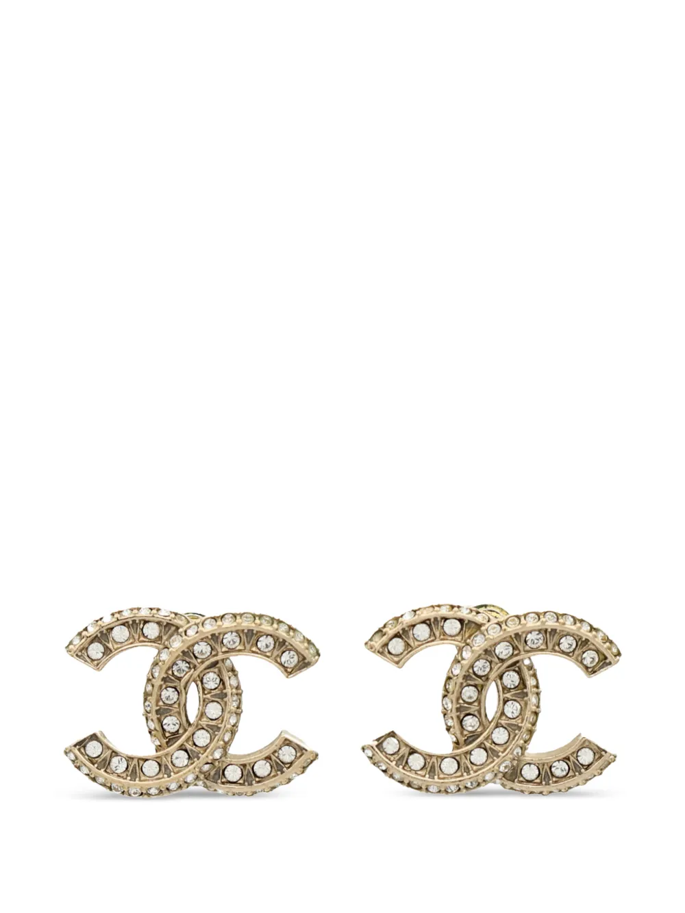 CHANEL Pre-Owned CC crystal-embellished earrings - Oro