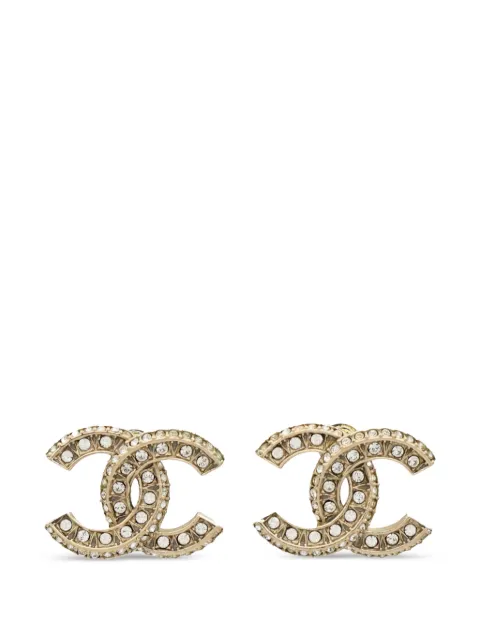 CHANEL Pre-Owned CC crystal-embellished earrings