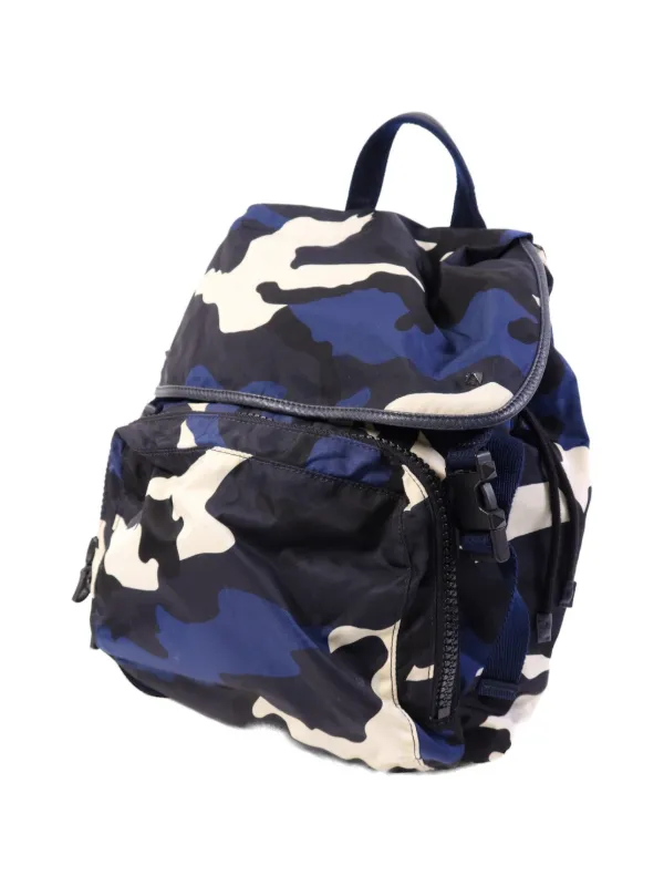 Valentino Garavani Pre-Owned カモフラージュ バックパック | ブルー