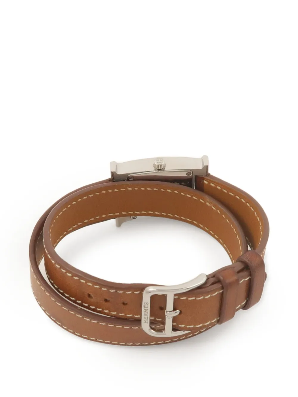 Hermès Pre-owned H Leather-strap 21mm Watch in Neutrals, view 3