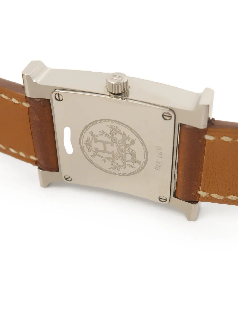 Hermès Pre-owned H Leather-strap 21mm Watch in Neutrals, view 5
