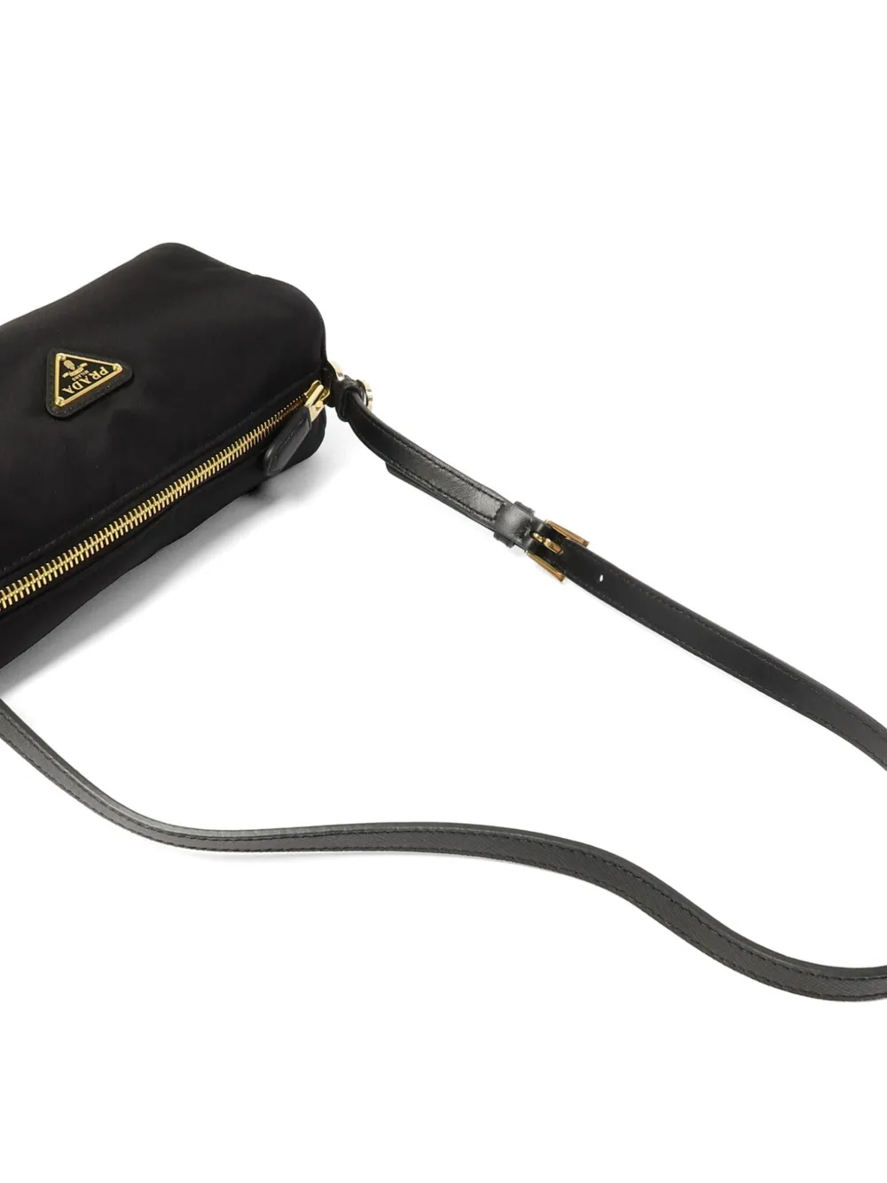 Pre-owned Prada Triangle-logo Shoulder Bag In Black