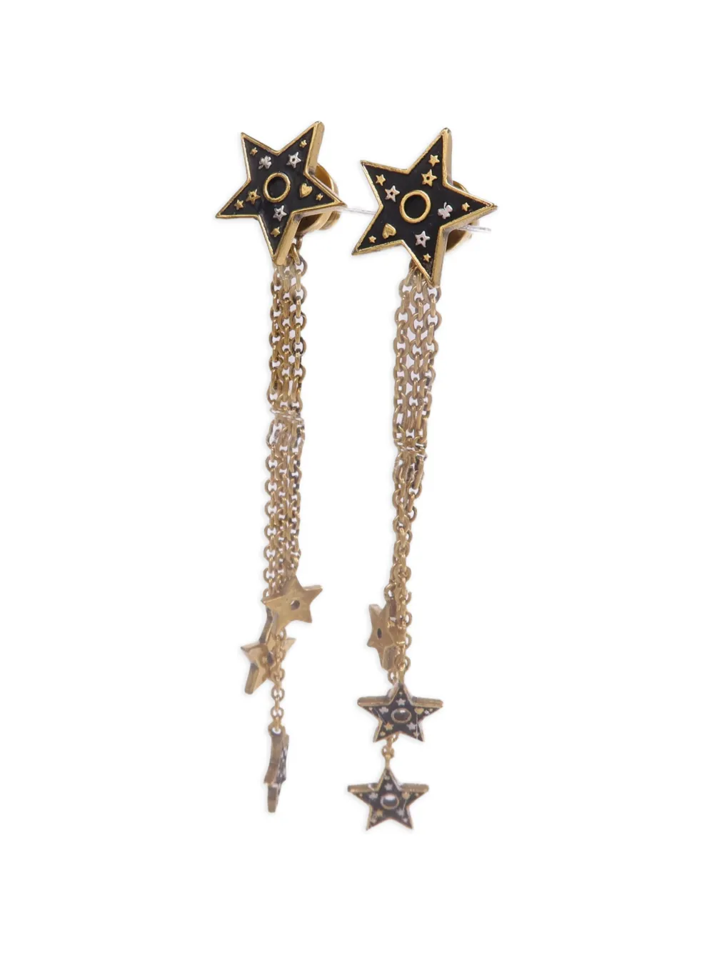 Dior Pre-owned Star Drop Earrings in Gold, view 3
