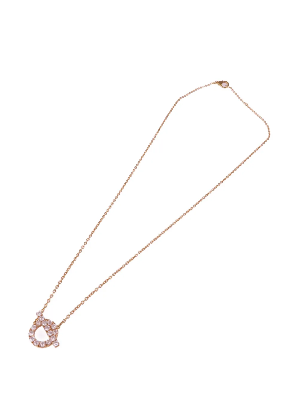 Pre-owned Hermes Finesse Diamond Necklace In Pink
