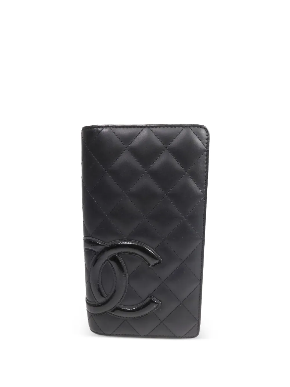Pre-owned Chanel Cambon Cc Long Wallet In Black