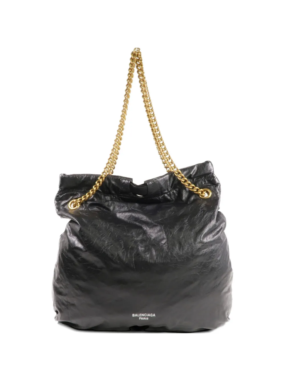 Balenciaga Pre-Owned Borsa a spalla Crush con catena - Nero