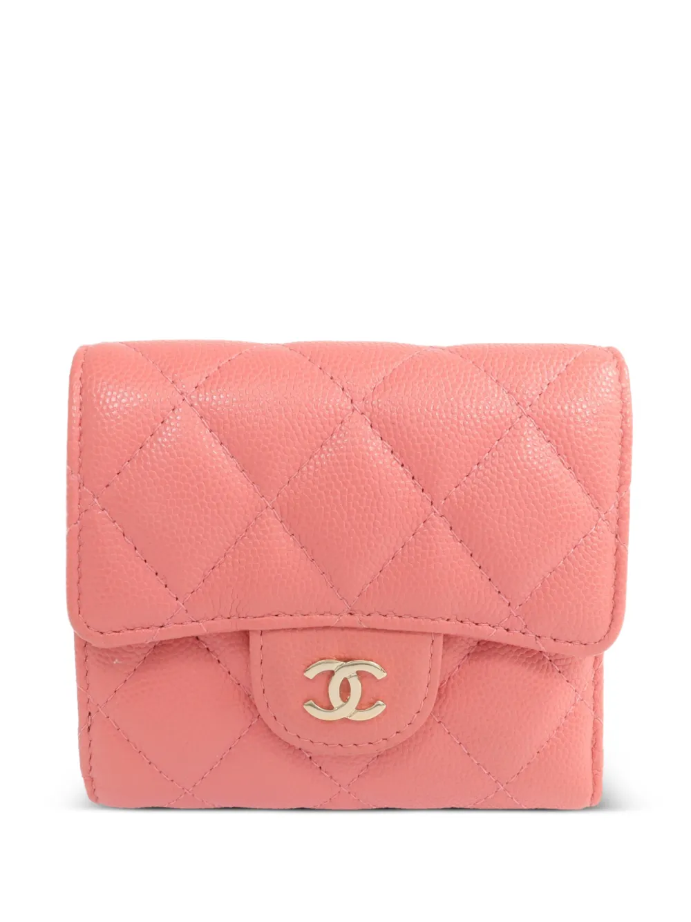 CHANEL Pre-Owned CC diamond-quilting wallet - Rosa